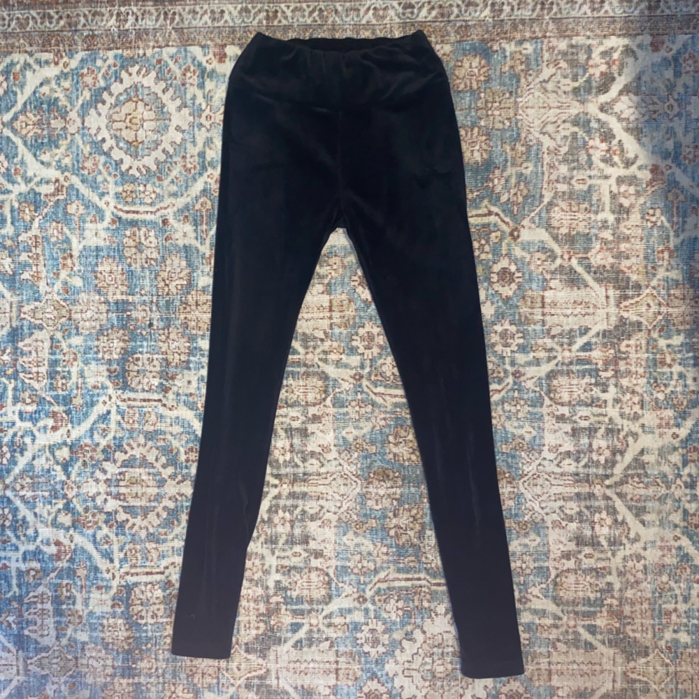Small Black Velvet Leggings